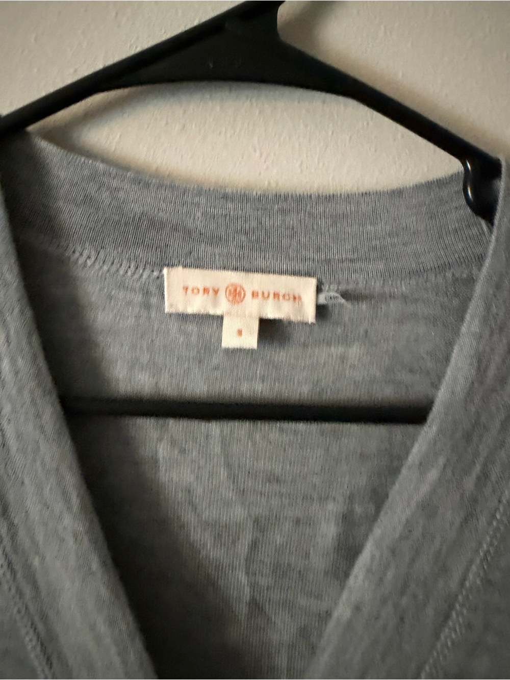 Tory Burch Gray 100% Merino Wool Long Sleeve Button Cardigan Sweater Size Small - Picture 2 of 7